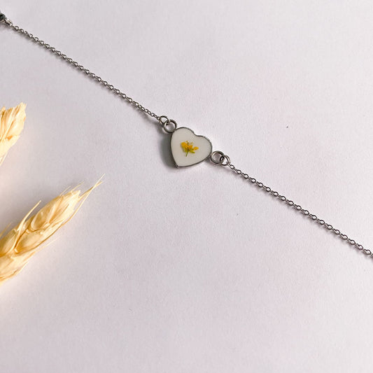 Brățară argintie cu floare galbenă