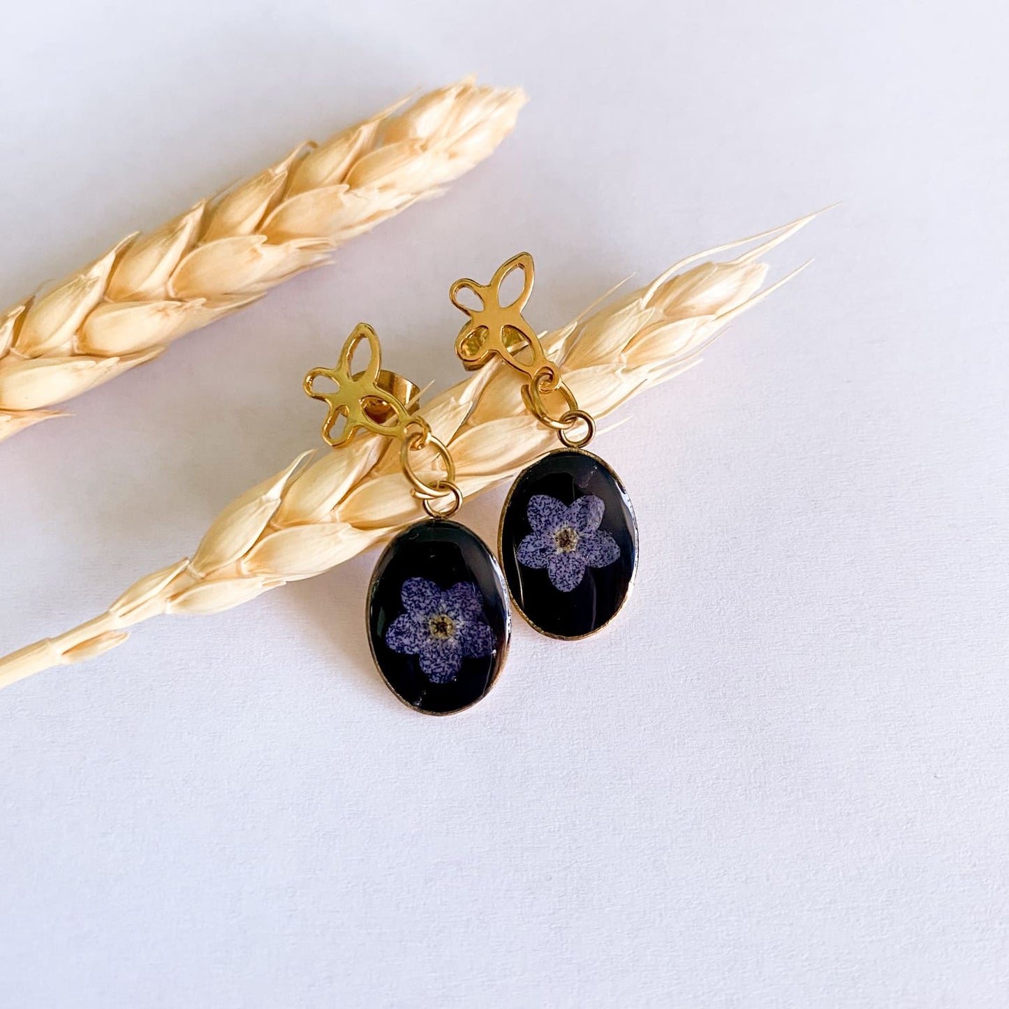 Cercei delicați cu flori de Nu-mă-uita model 2