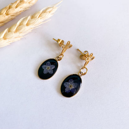 Cercei delicați cu flori de Nu-mă-uita model 2