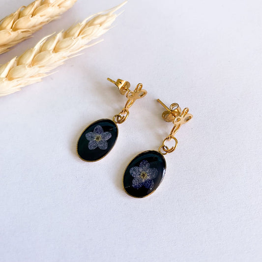 Cercei delicați cu flori de Nu-mă-uita model 2