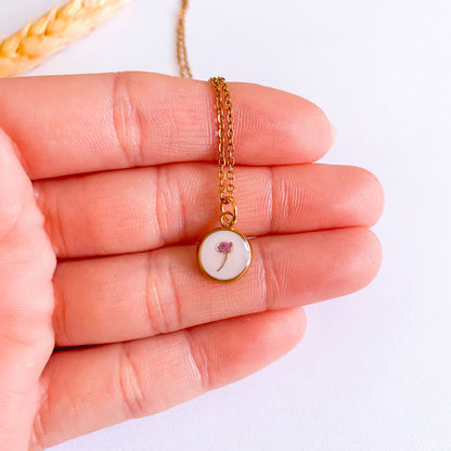 Lanț delicat cu floare roz