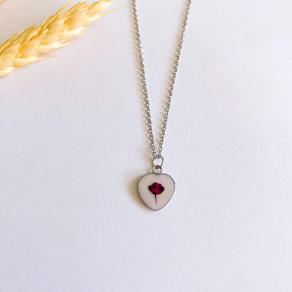 Lanț delicat cu floare bordo